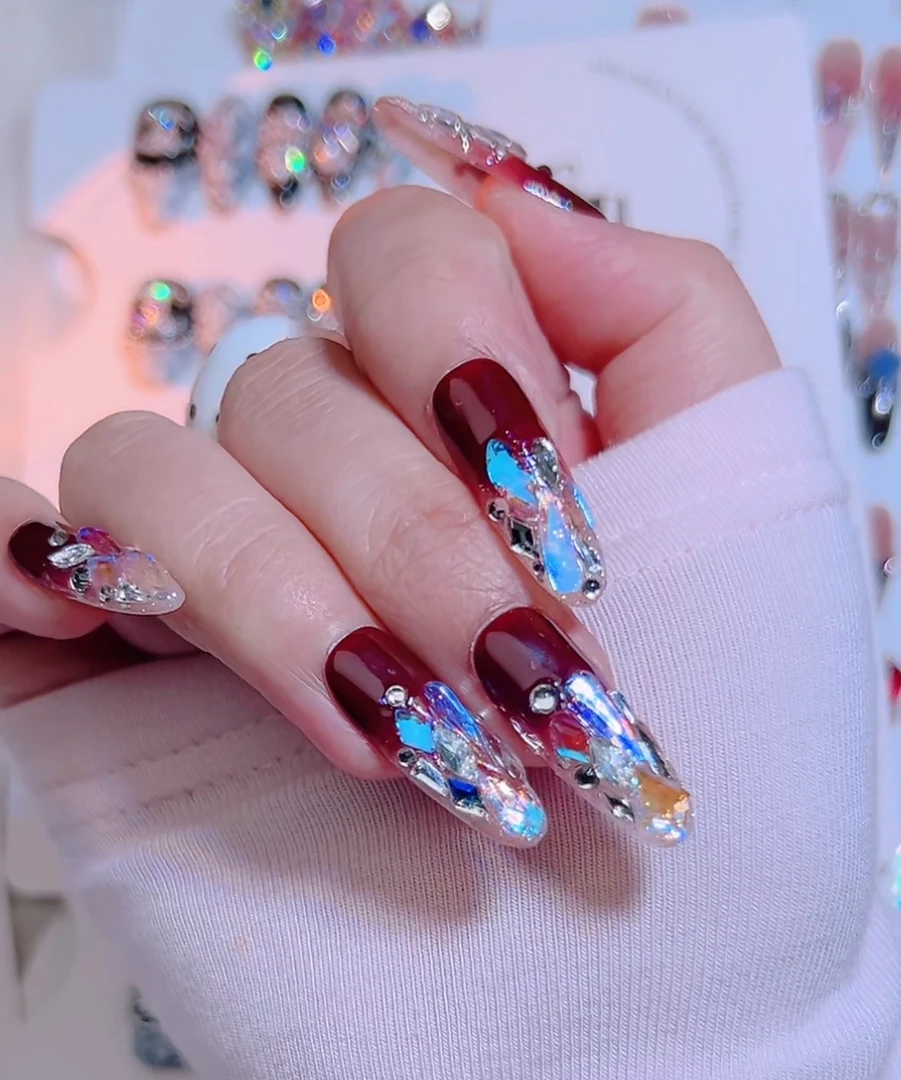 满饰纪|S404「」轻奢钻饰超闪穿戴甲手工穿戴甲堆钻