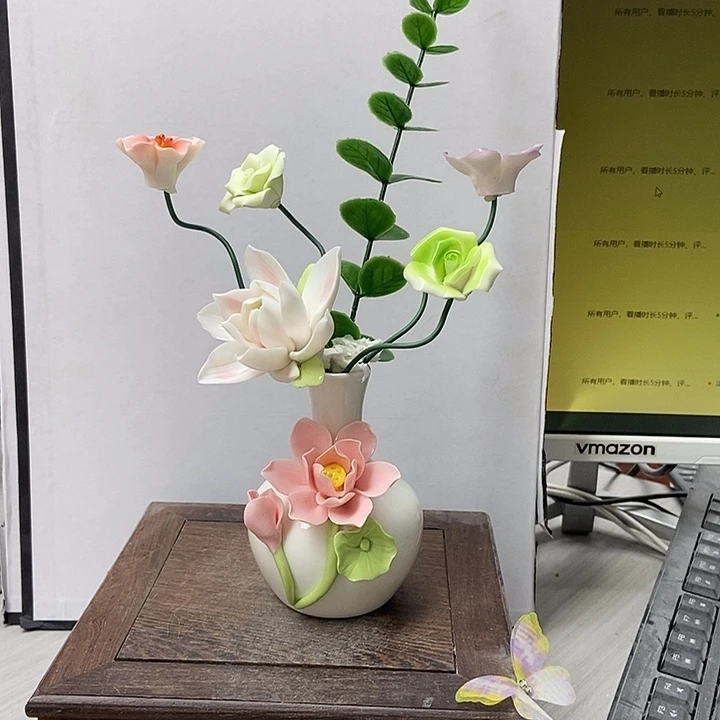 陶瓷纯手工捏花设计