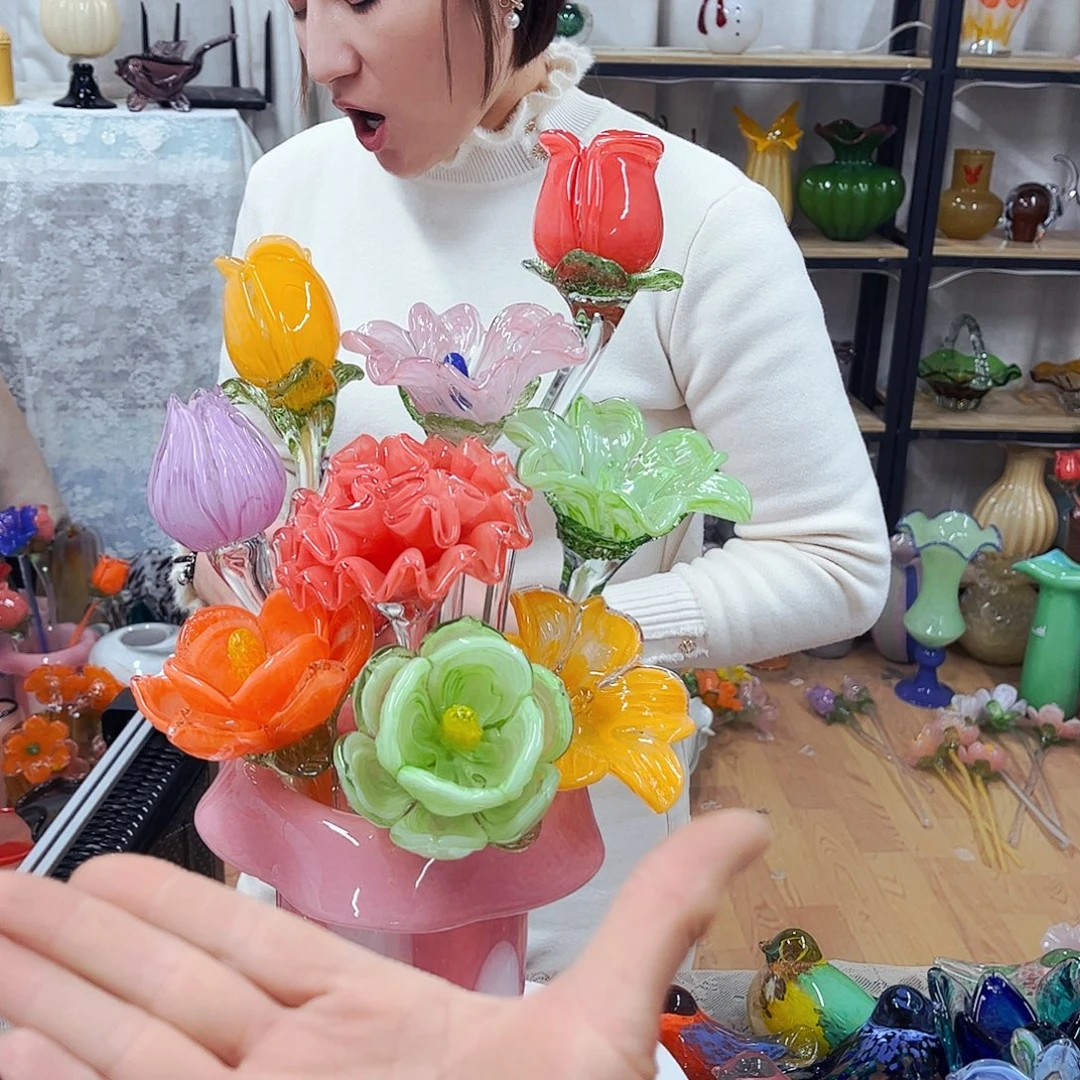 9朵花不含瓶 福利琉璃工艺品