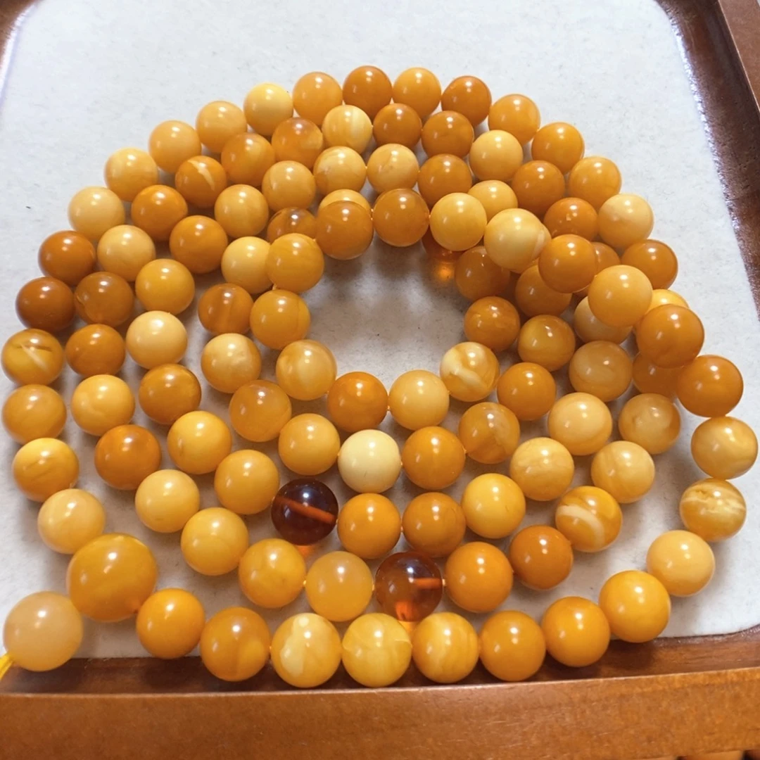 蜜蜡项链未镶嵌108