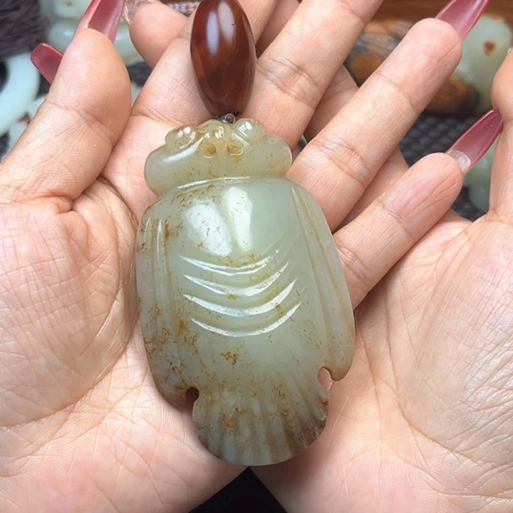 和田玉未镶嵌挂件佐**源