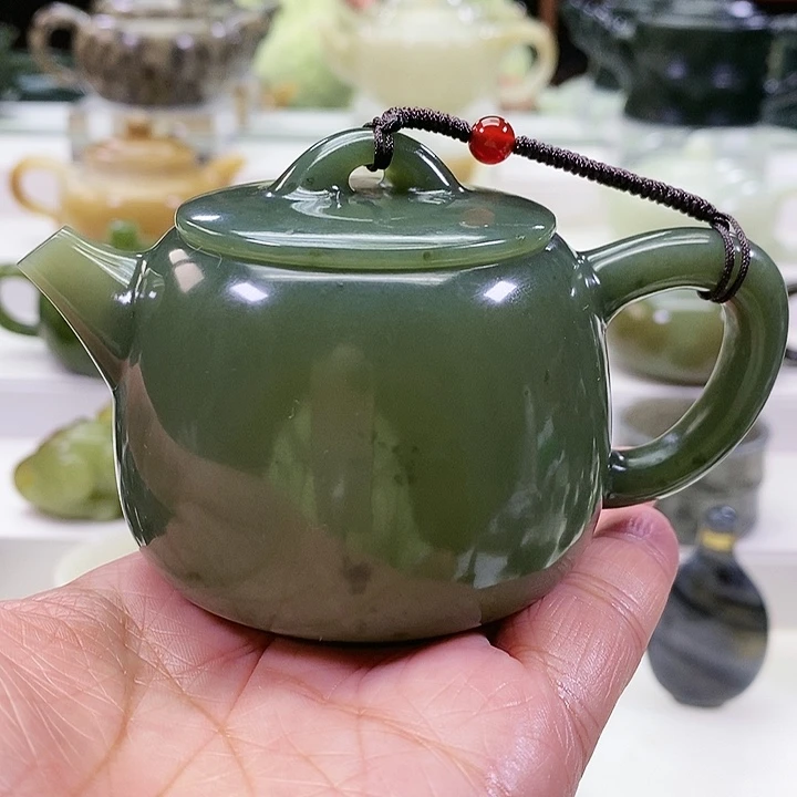 未镶嵌和田玉挂件茶壶120ml（微瑕）
