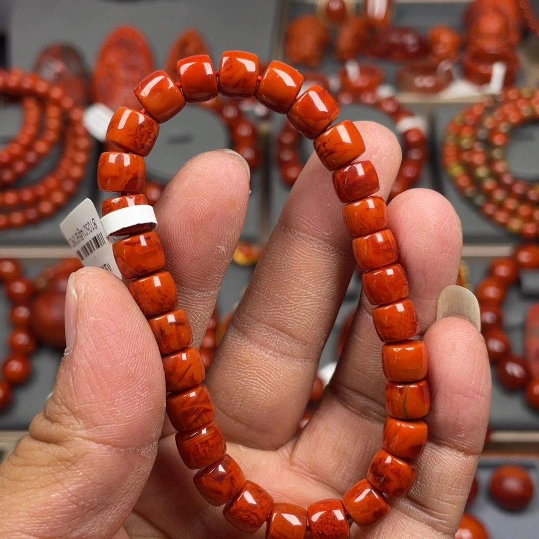 南红玛瑙未镶嵌珠宝奇石单圈7➕