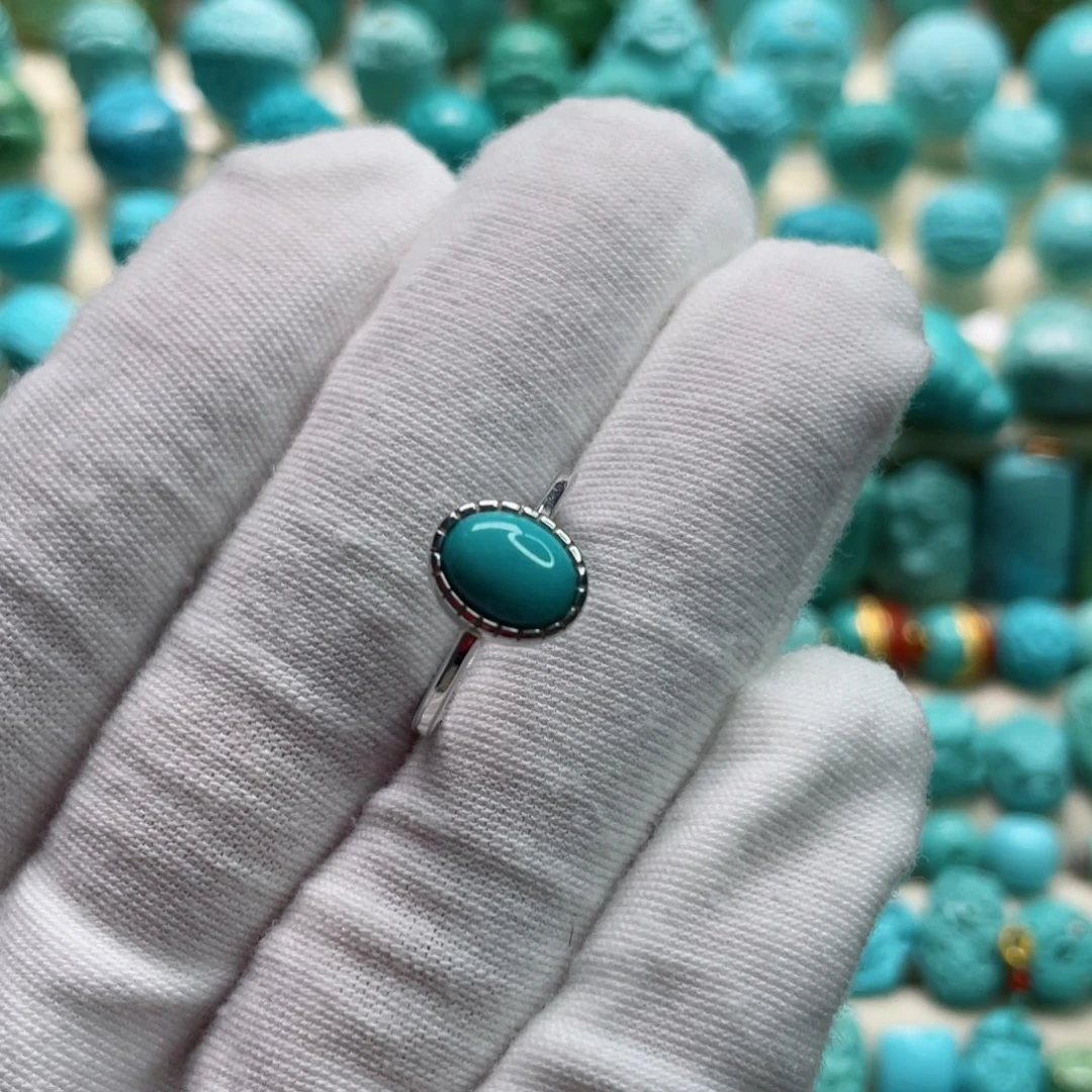 绿松石珠宝奇石银S925镶嵌