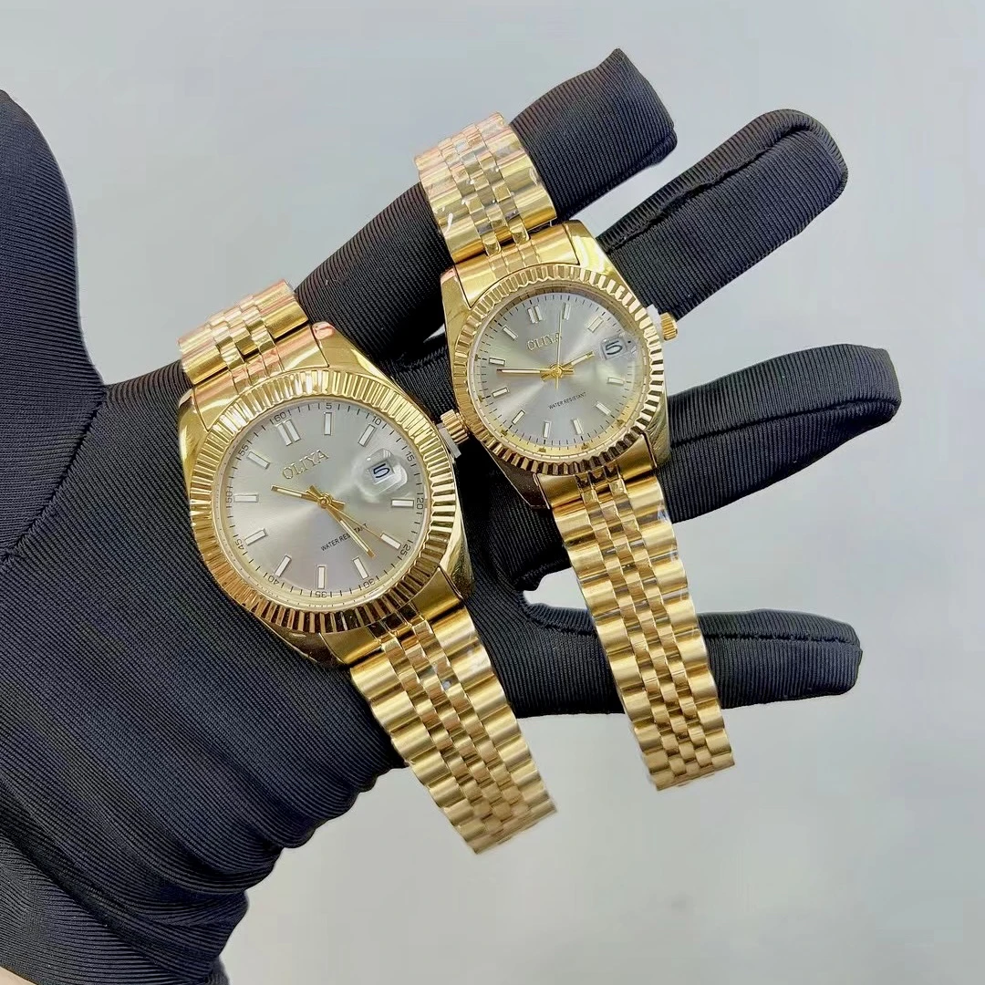 OLIYA/欧莉娅方形时尚简约情侣款复古气质纪念精致手表腕表金色