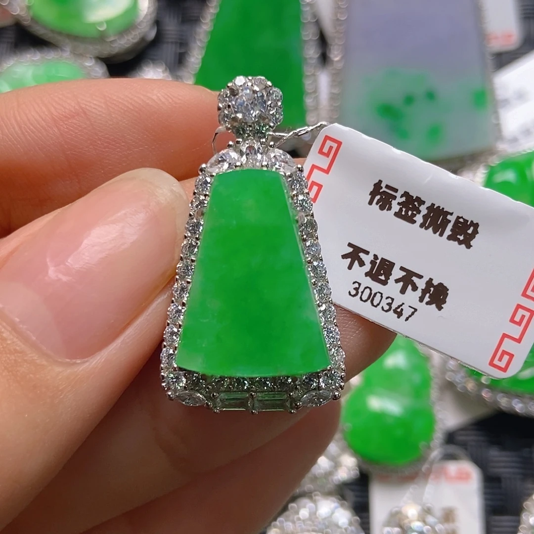 翡翠银S925镶嵌颈饰