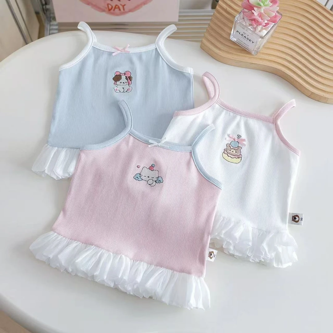 女童吊带夏季薄款背心2025新款可爱无袖儿童韩系上衣洋气宝宝童装