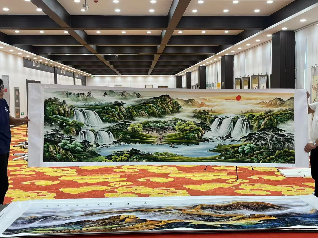2国画装饰挂画卷轴高档锦绫已装裱丈二（8）