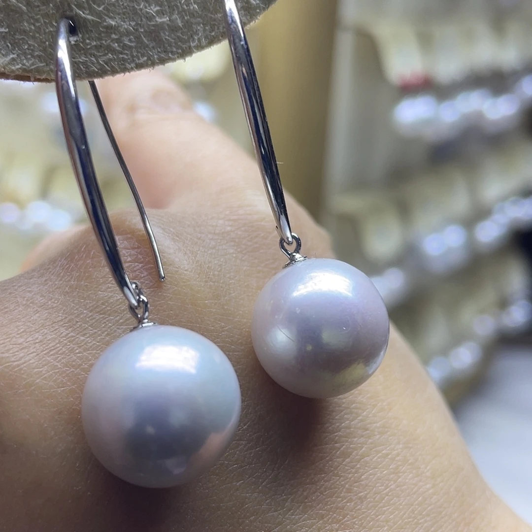 淡水珍珠耳饰银S925镶嵌