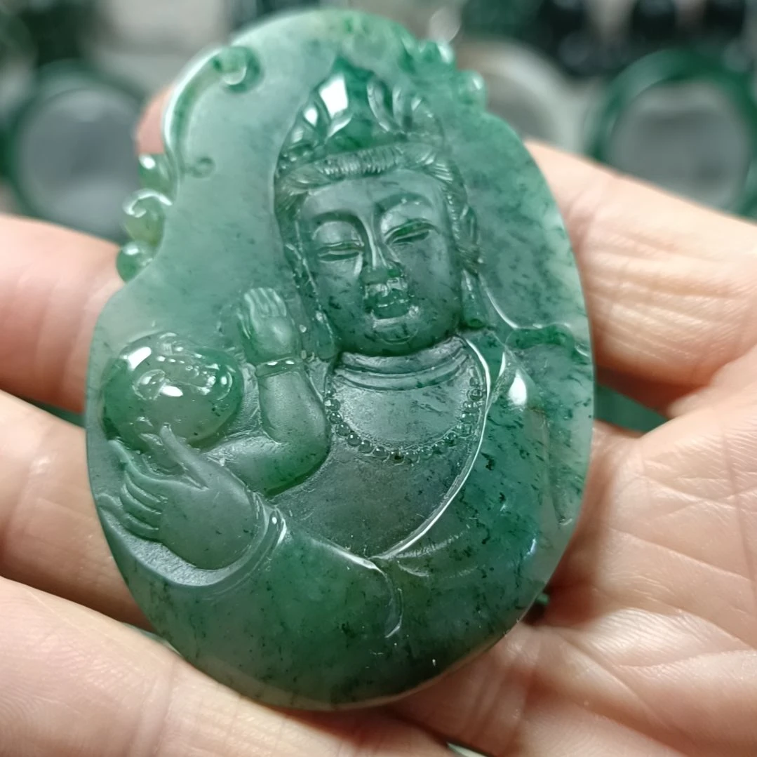 独山玉未镶嵌送子观音