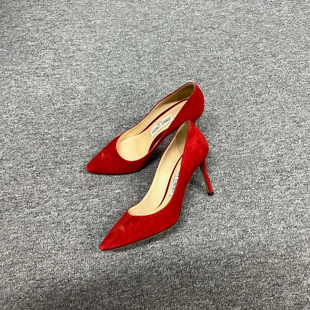 95新 JIMMY CHOO/吉米周 Jimmy Choo 红色高跟鞋36码