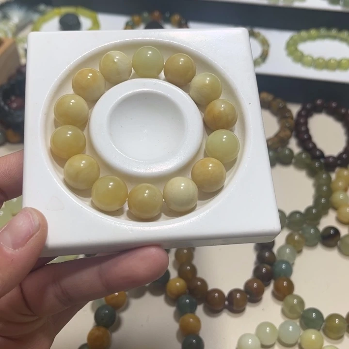 蛇纹石玉未镶嵌手链卡14