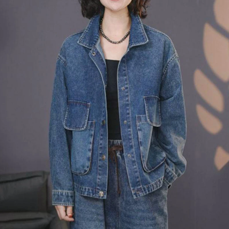 珍珍3133蓝#2025秋季新款水洗牛仔外套百搭上衣显瘦牛仔夹克潮流