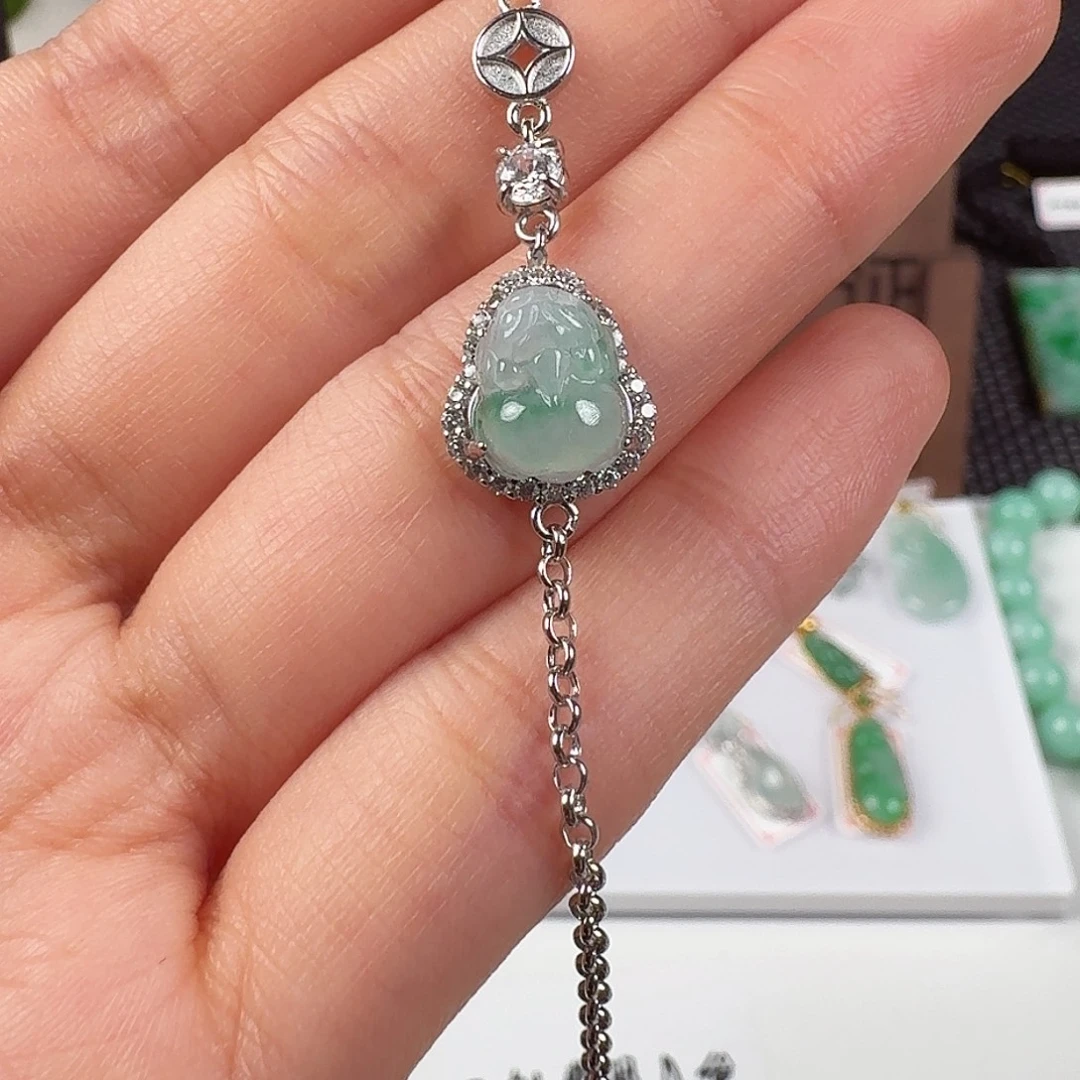 翡翠银S925镶嵌颈饰