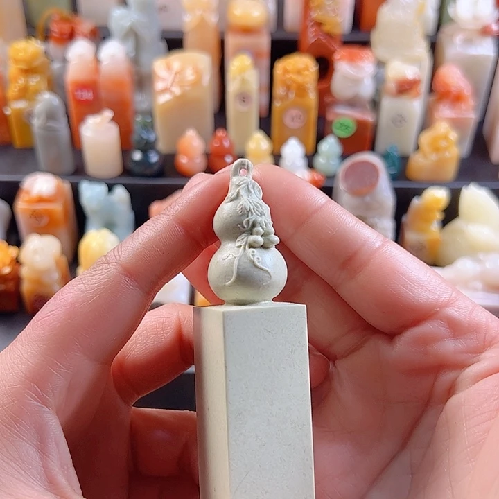 青田石印石2.2厘米，葫芦，包刻