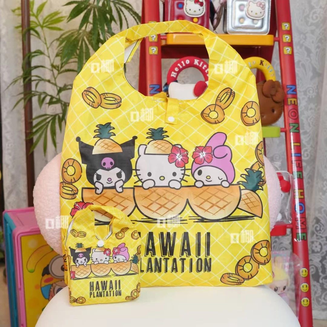 夏威夷kt猫可折叠手提袋小拎包凯蒂猫学生单肩包便当袋购物袋