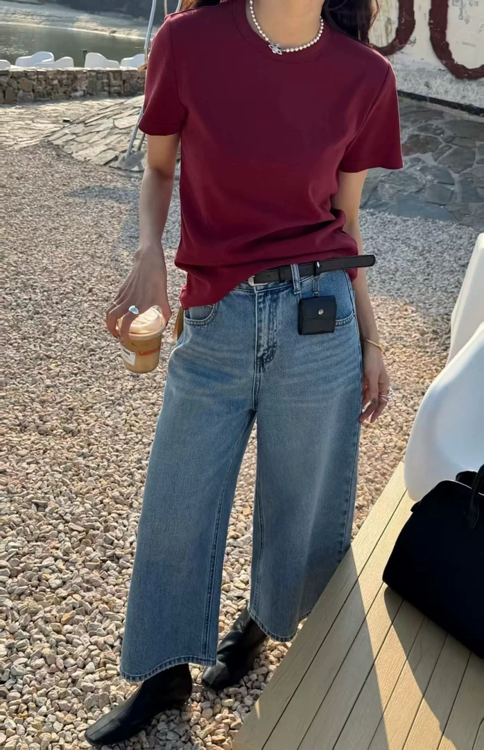 【小羊优选】高腰小个子显瘦窄版牛仔裤女