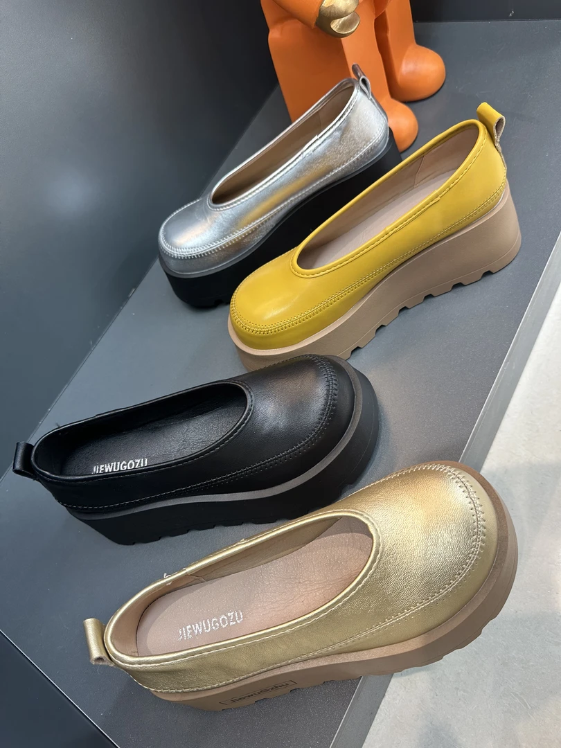 爆款春季新款亮片轻奢女鞋厚底增高透气百搭舒适休闲时尚气质