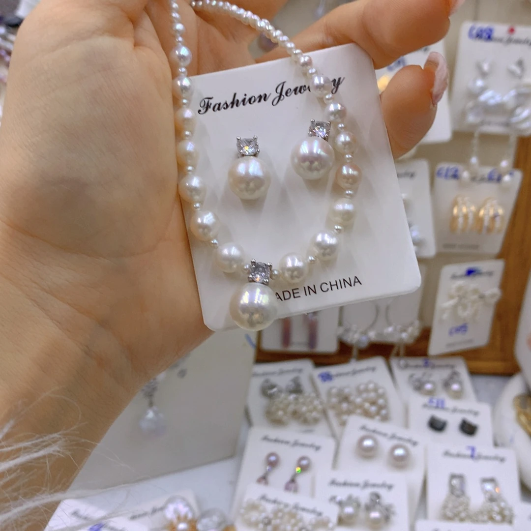 淡水珍珠耳饰银S925镶嵌