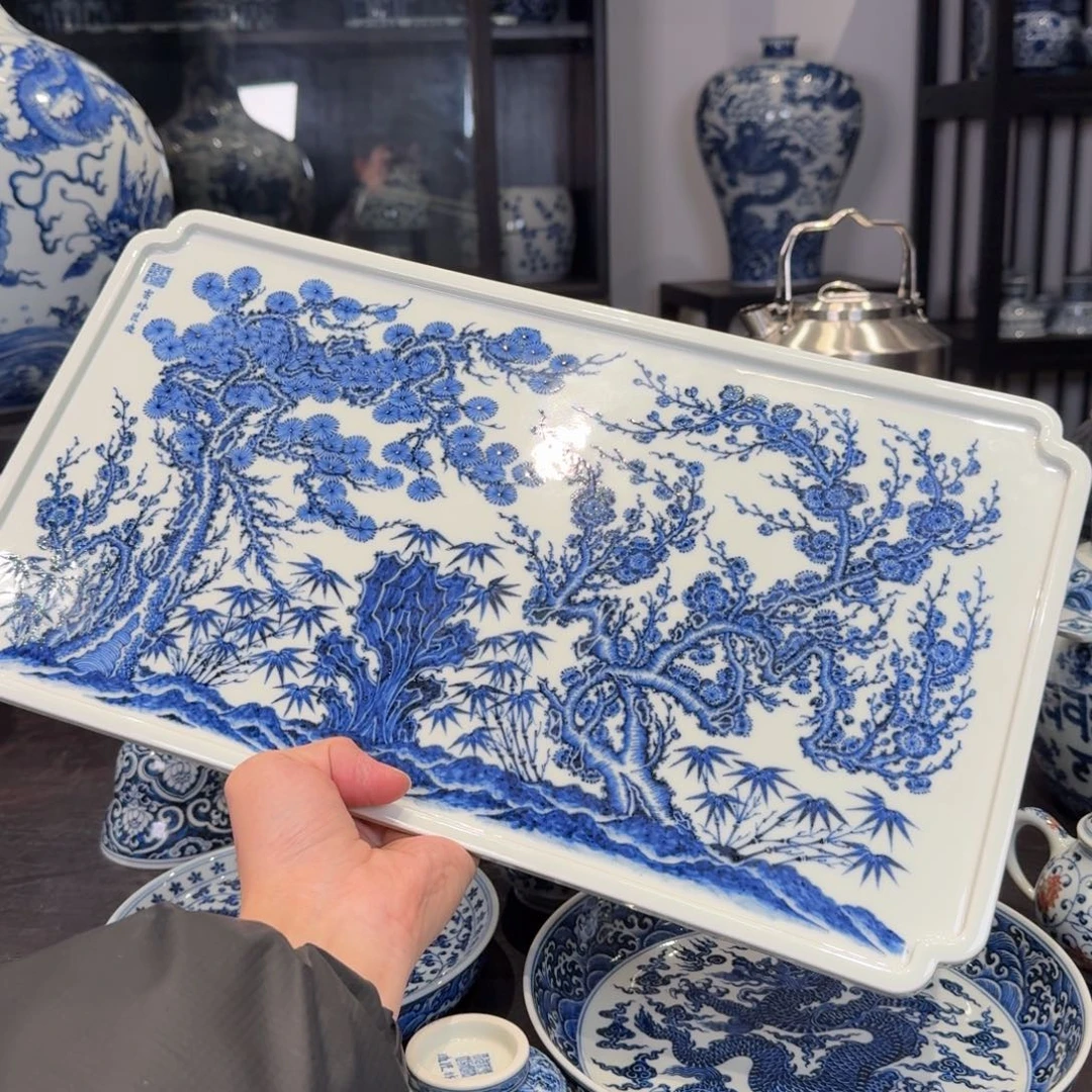 瓷片松竹梅茶盘天花板