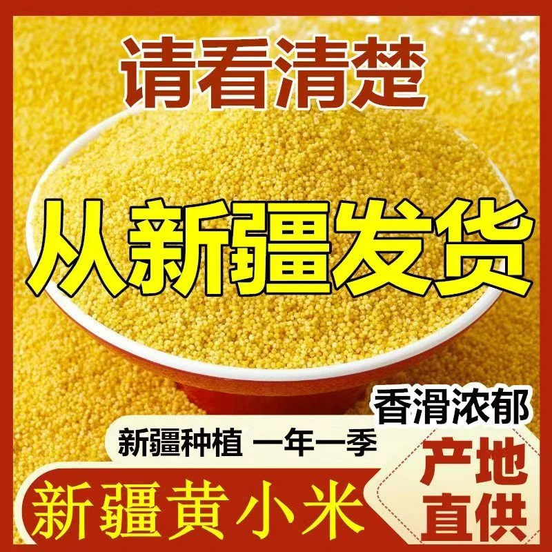 新疆直发新疆黄小米杂粮小黄米醇厚香甜绵软养胃小米熬粥助农