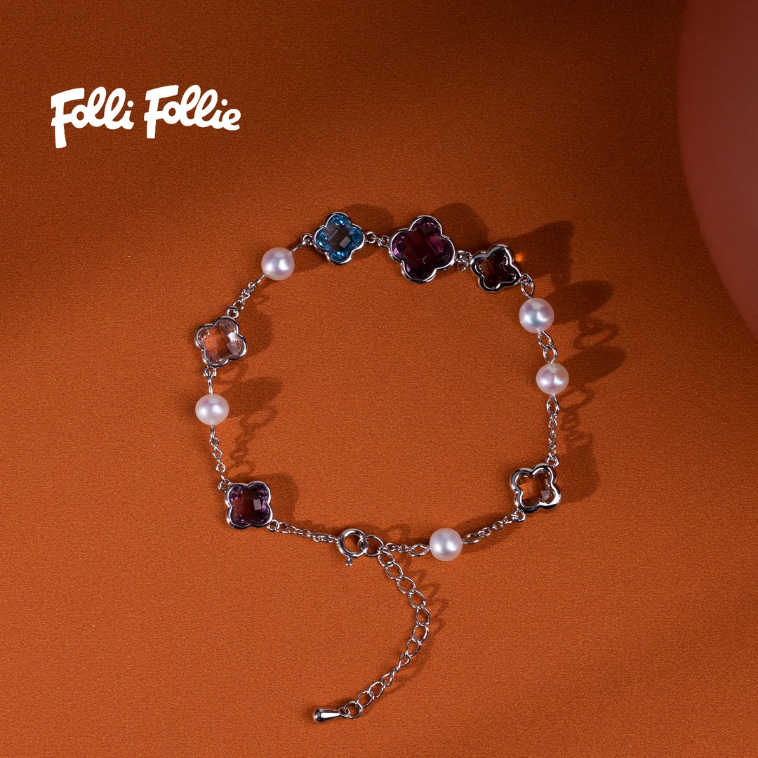 FolliFollie淡水珍珠手链4.5-5.5mm时尚百搭经典精致