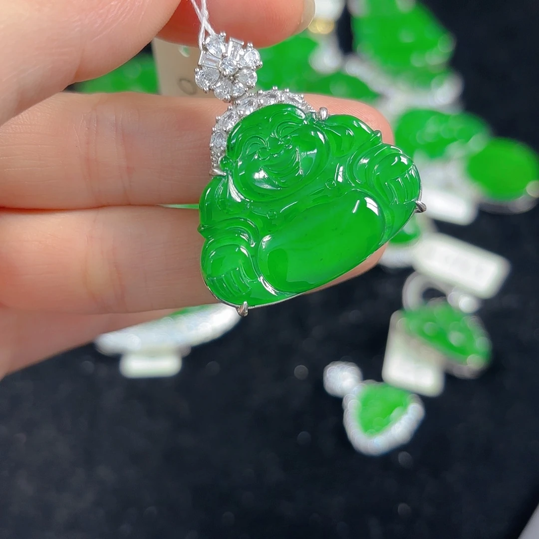R***锁翡翠银S925镶嵌吊坠(不含链)