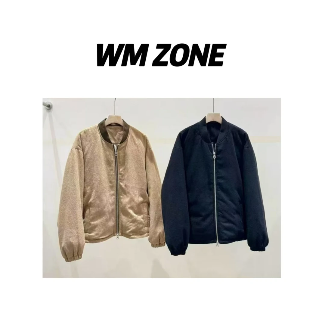 WM  3914  圆领宽松飞行夹克鹅绒服