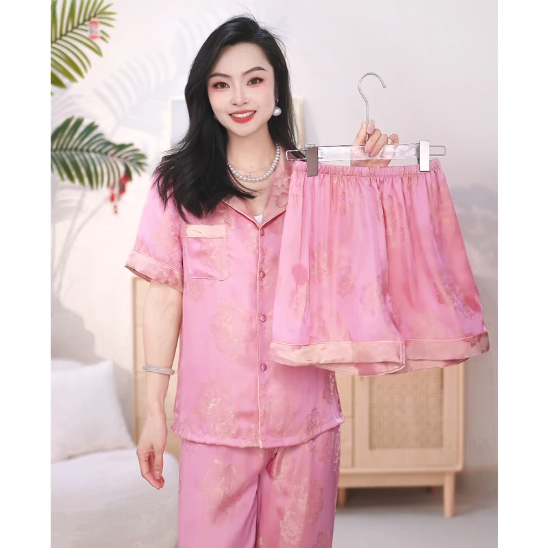 （花锦粉裳）新款高端可外穿休闲家居服大码轻奢睡衣家居服