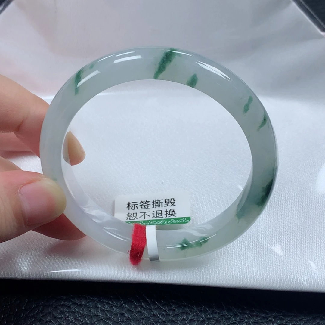 翡翠手镯未镶嵌缅甸天然翡翠手镯54圈口