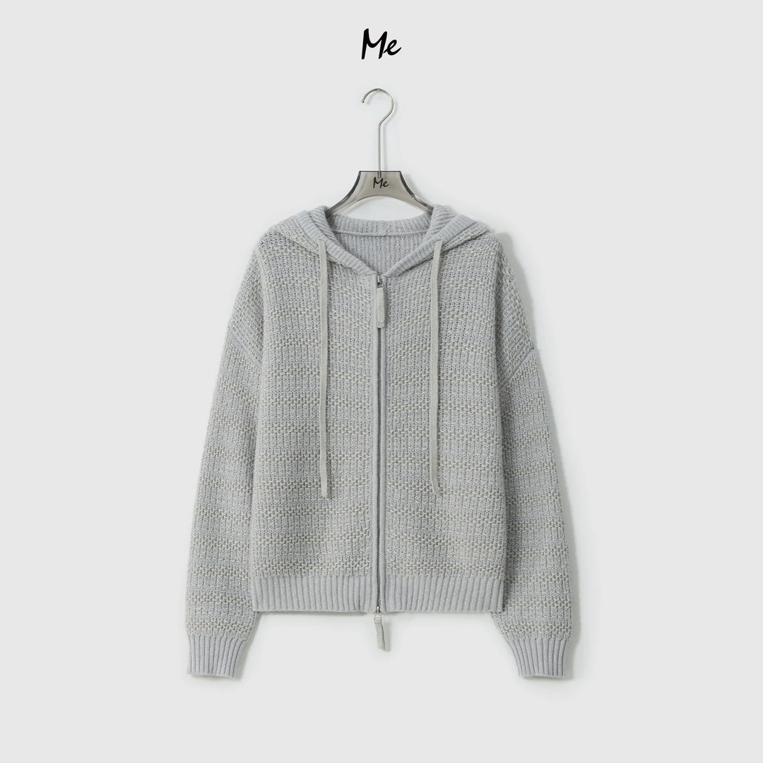 ME【北岛针织卫衣】绵羊毛混纺花式元宝织法透气显瘦毛衣MESA0829