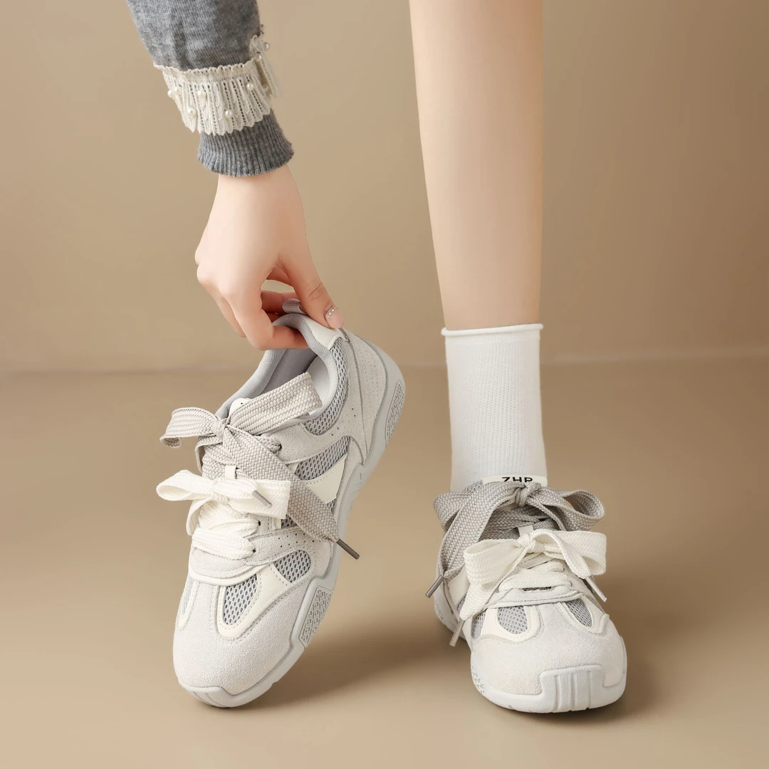 ZHR厚底时尚休闲鞋女夏季爆款甜美运动薄款小白鞋软底德训鞋AB158