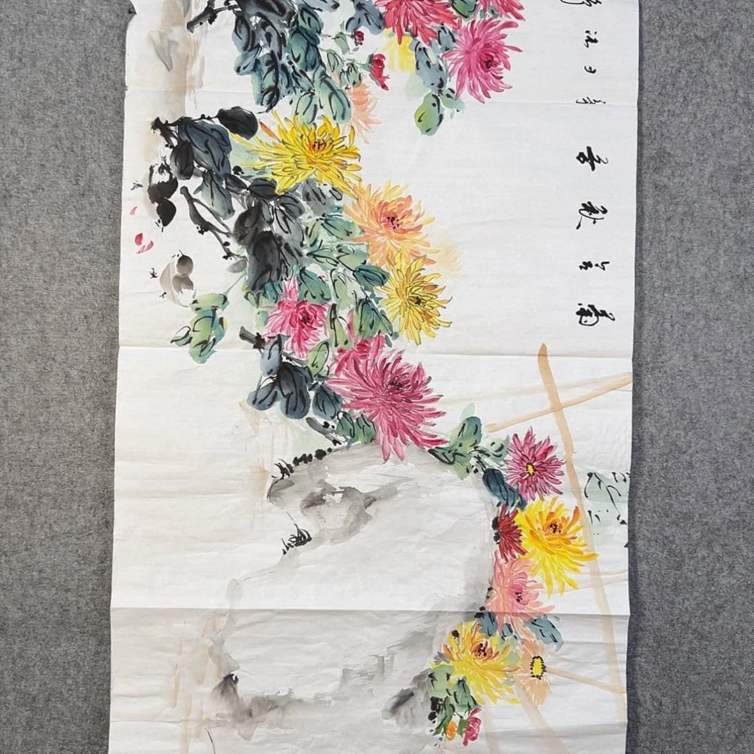 国画399 花鸟在树丛的顶端鸣叫叫声