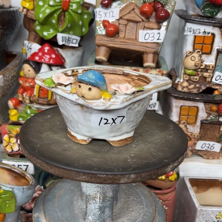 紫砂花盆粗陶材质多肉花盆