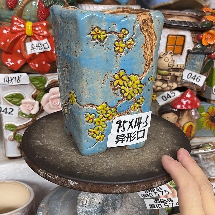 紫砂花盆粗陶材质多肉花盆