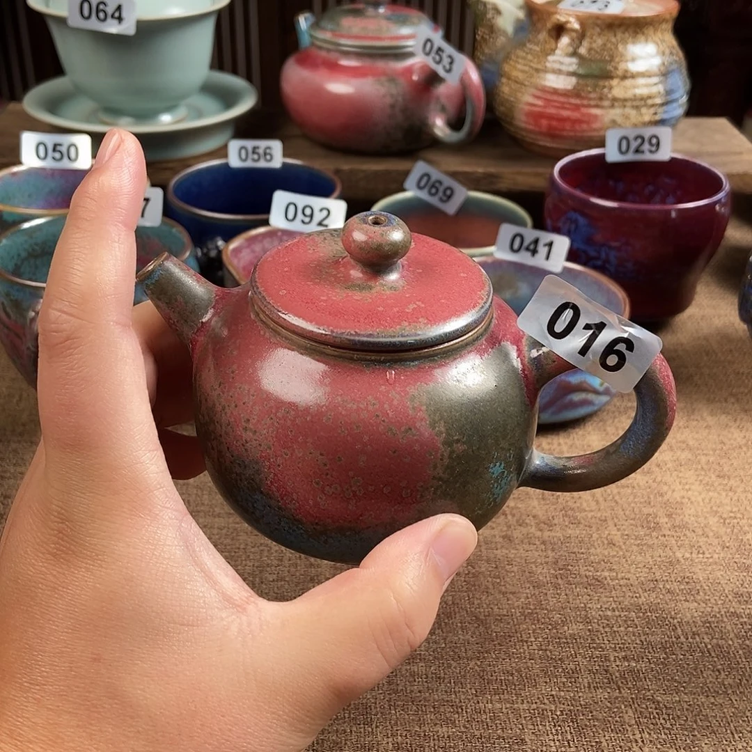 光***者瓷片钧瓷茶壶艺术
