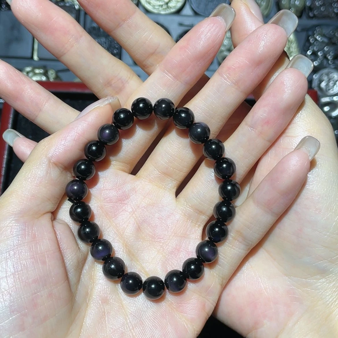 【闪购商品】未镶嵌黑曜岩手链英*