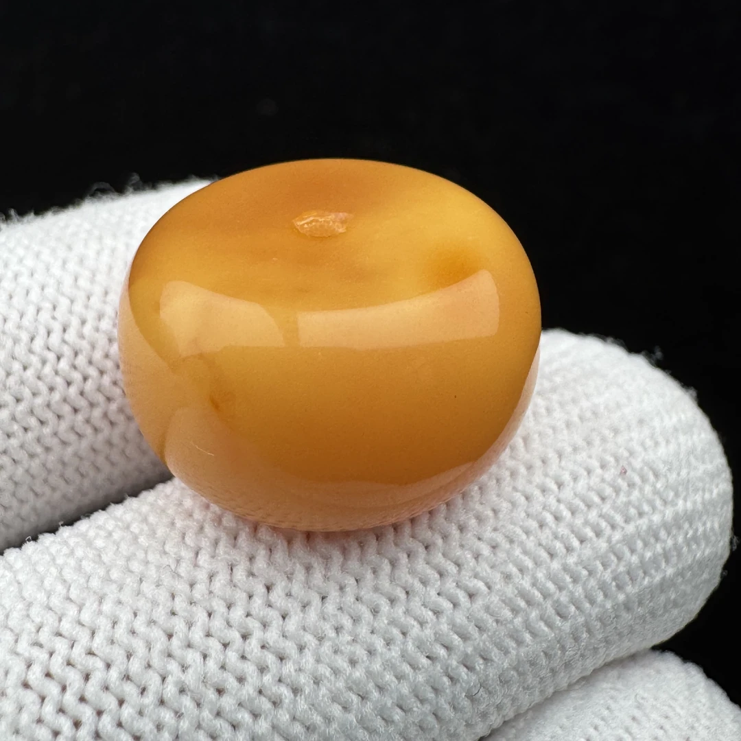 A20-91天然俄料蜜蜡鸡油黄扣子19.5x11.5mm抖音基地质检发货