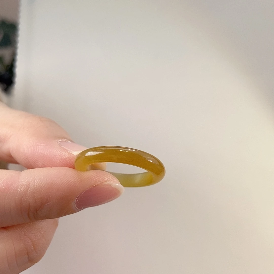 未镶嵌戒指和田玉天然和田玉糖玉戒指16