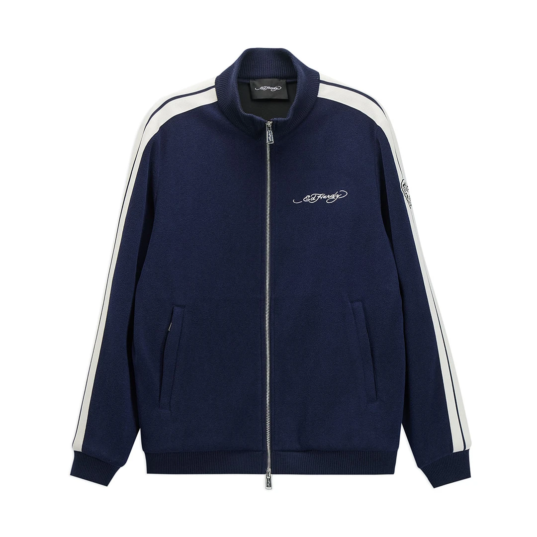 EdHardy/埃德哈迪冬季新款刺绣logo时尚百搭保暖丝绒外套E1QDM026