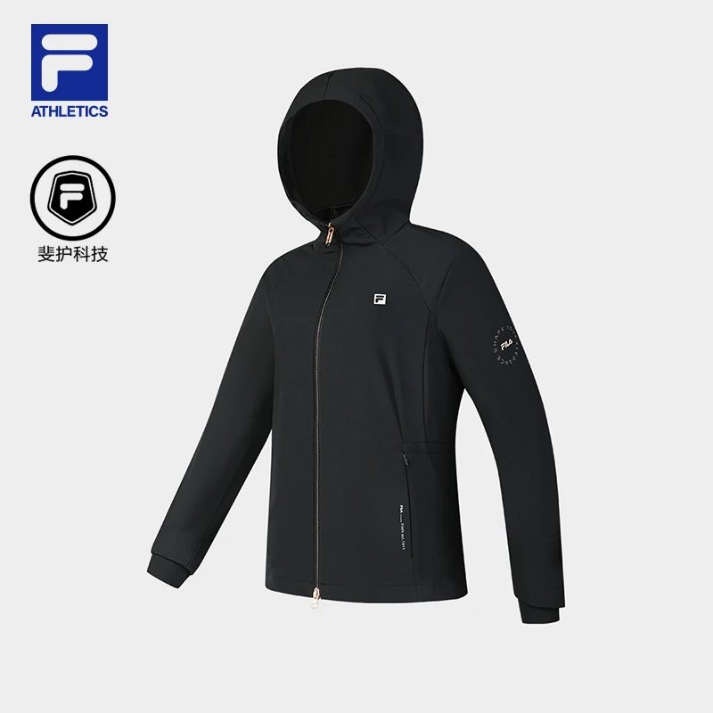Fila/斐乐女春季【加绒保暖】新款户外运动梭织连帽外套A11W511709F