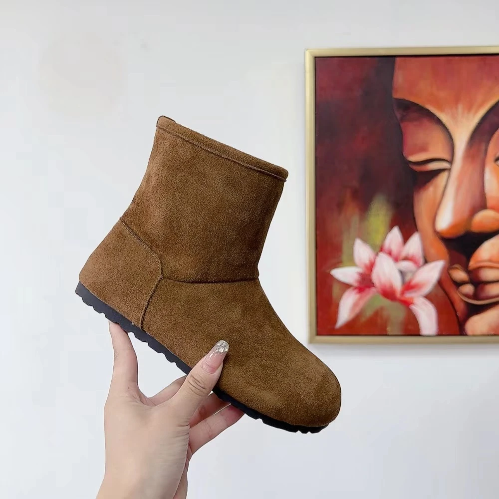 3399-1新款加厚加绒舒适百搭两穿雪地短靴