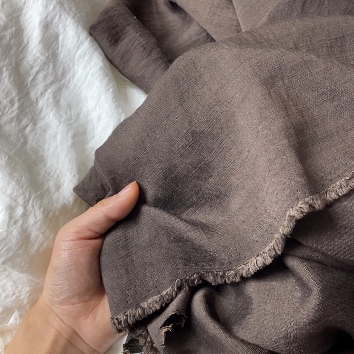 天丝（莱赛尔纤维）深咖色棉麻2米