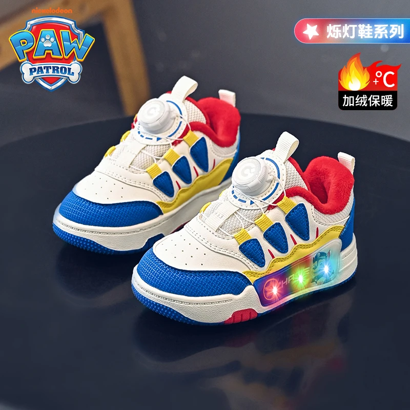 汪汪队男童学步鞋2025年秋冬新款儿童闪灯鞋子加绒保暖舒适百搭