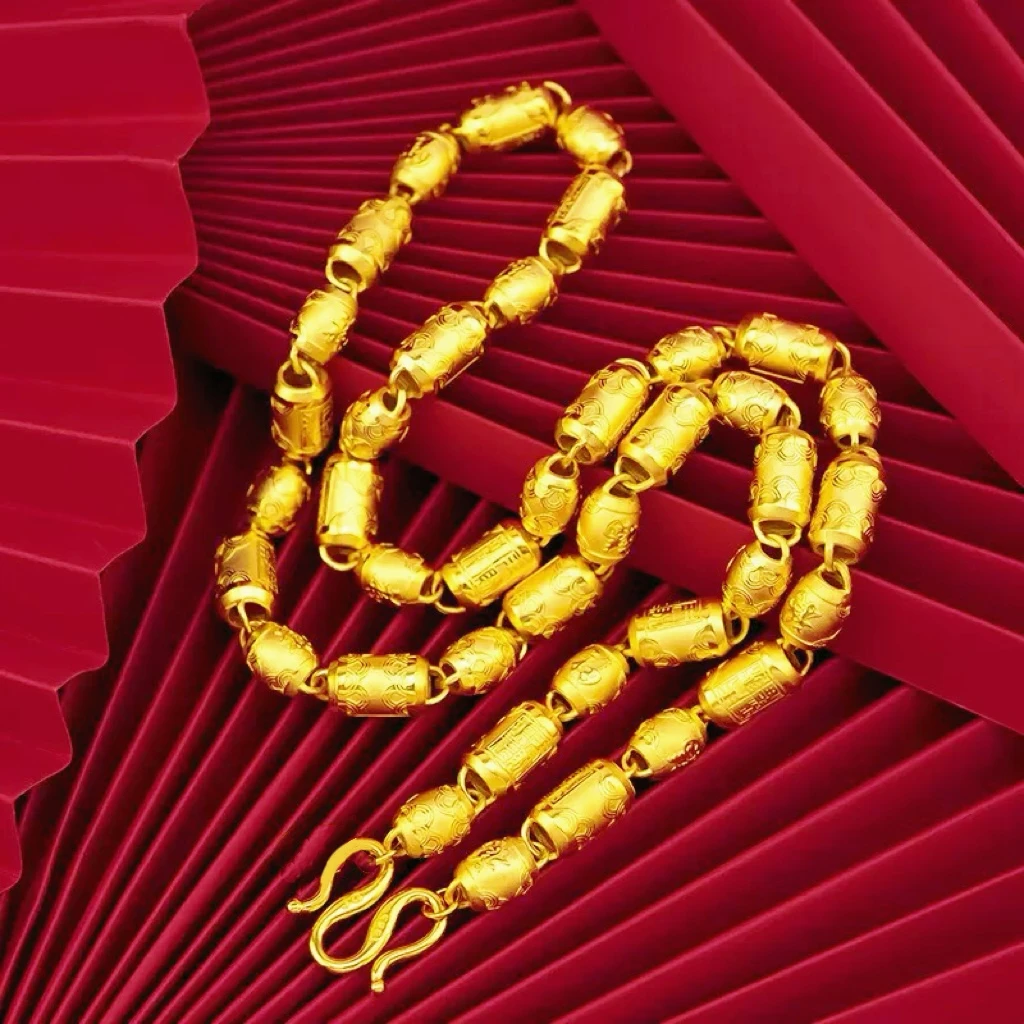 合金项链 新款【福字桶珠项链】时尚百搭 经典男款 光珠精美不掉色