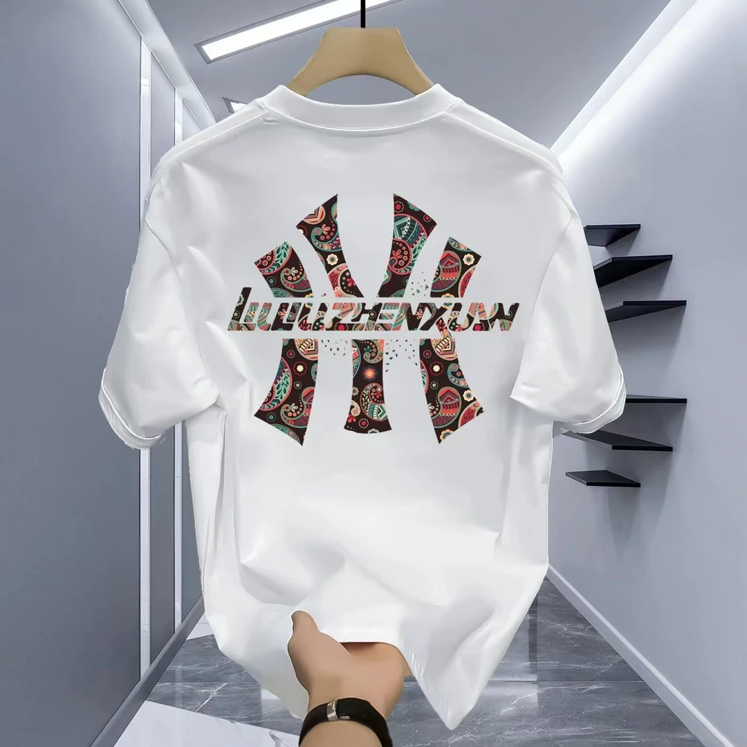 短袖t恤男修身ins潮牌2025新款圆领百搭体恤潮流纯棉半袖夏季衣服