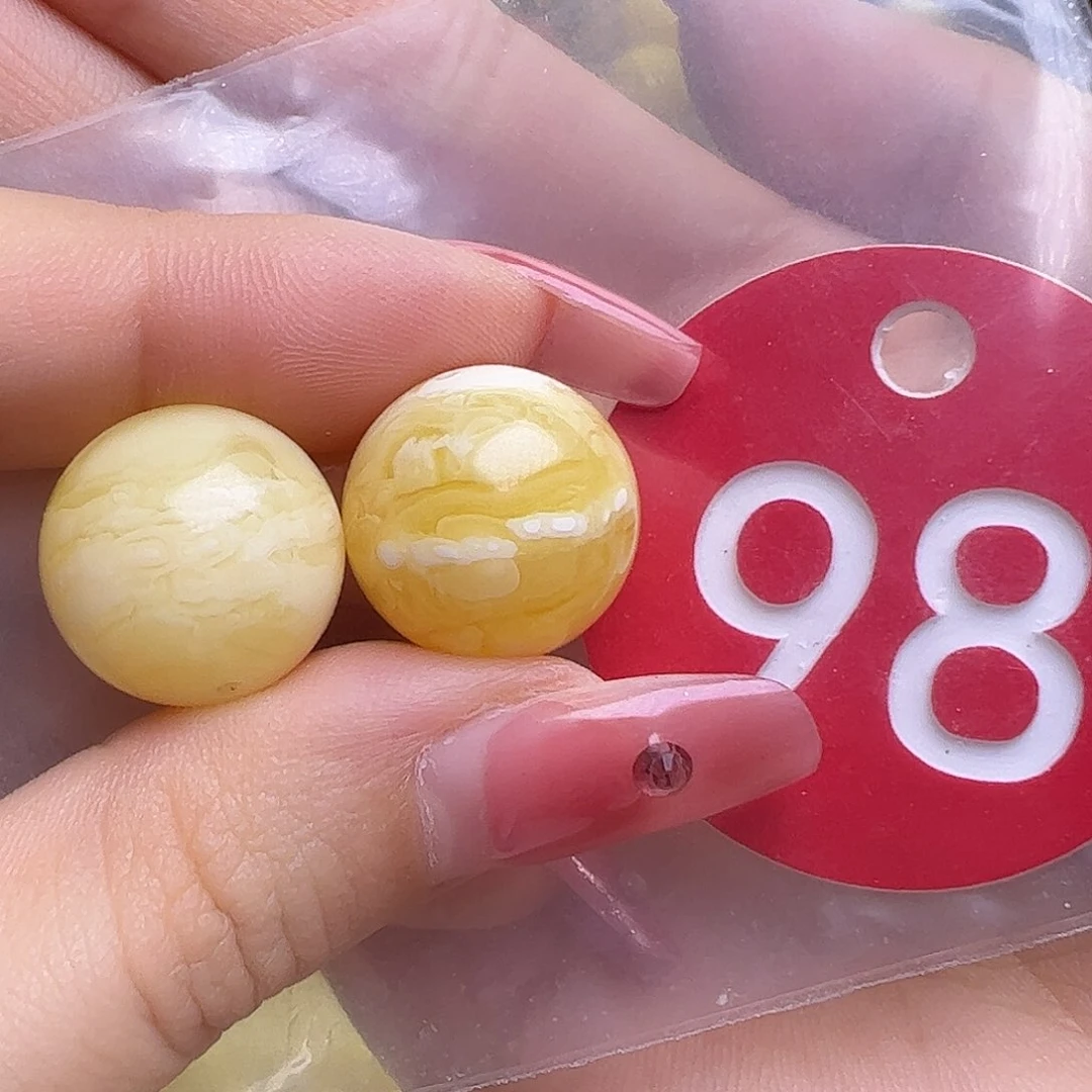 蜜蜡未镶嵌珠宝奇石小**生15mm圆珠