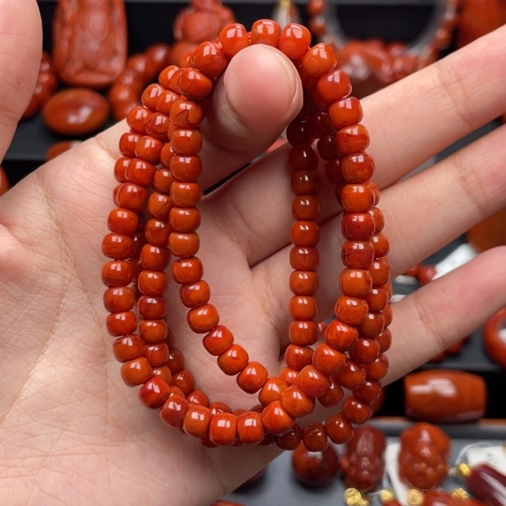 南红玛瑙未镶嵌珠宝奇石多圈6mm