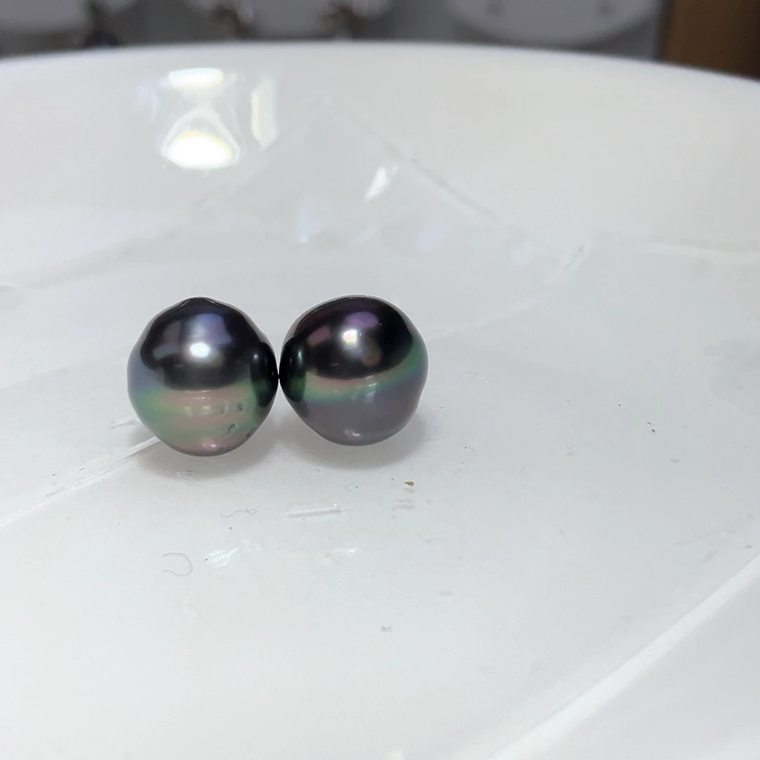 海水珍珠耳饰银S925镶嵌