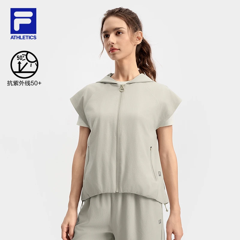 Fila/斐乐新款女士运动抗紫外线梭织上衣短袖外套A11W531706F